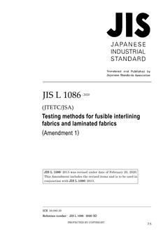 JIS L 1086:2013/AMENDMENT 1:2020
